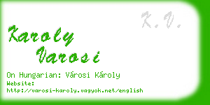 karoly varosi business card